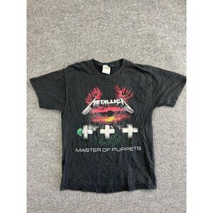 Vintage Metallica Shirt Mens Medium Black Master of Puppets Band Tee 90s Rock